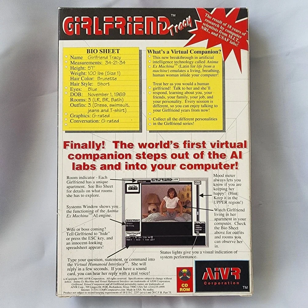 Girlfriend Tracy PC Game The World's First Virtual Companion CD-ROM BOX ONLY‎